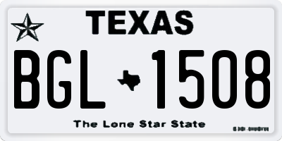 TX license plate BGL1508