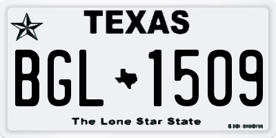 TX license plate BGL1509