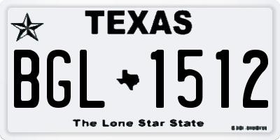 TX license plate BGL1512