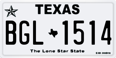 TX license plate BGL1514