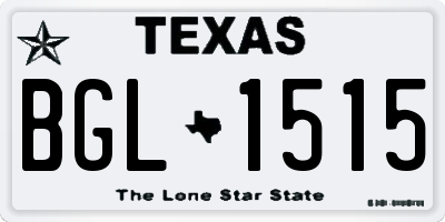 TX license plate BGL1515