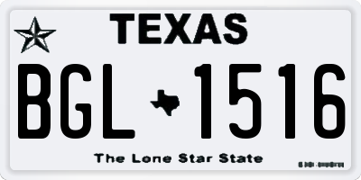 TX license plate BGL1516