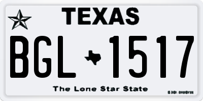 TX license plate BGL1517
