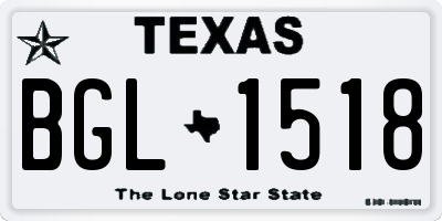 TX license plate BGL1518