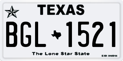 TX license plate BGL1521