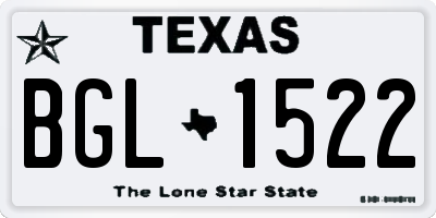 TX license plate BGL1522