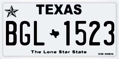 TX license plate BGL1523
