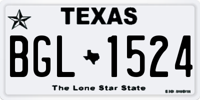 TX license plate BGL1524