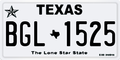 TX license plate BGL1525