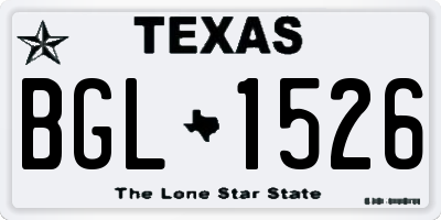 TX license plate BGL1526
