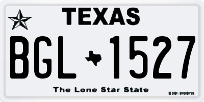 TX license plate BGL1527