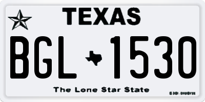 TX license plate BGL1530