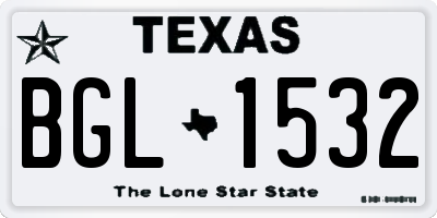 TX license plate BGL1532