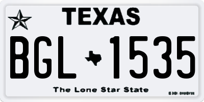 TX license plate BGL1535