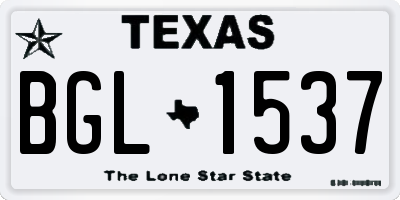 TX license plate BGL1537