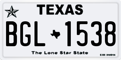 TX license plate BGL1538