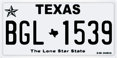 TX license plate BGL1539