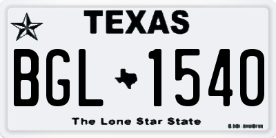 TX license plate BGL1540