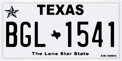 TX license plate BGL1541