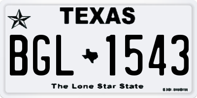 TX license plate BGL1543