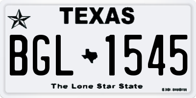 TX license plate BGL1545