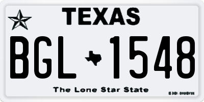 TX license plate BGL1548