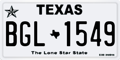 TX license plate BGL1549