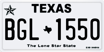 TX license plate BGL1550