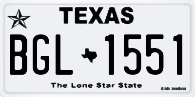 TX license plate BGL1551