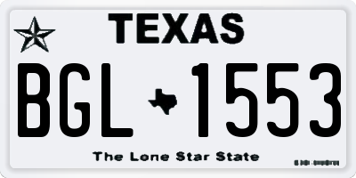 TX license plate BGL1553