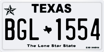 TX license plate BGL1554