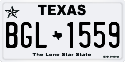 TX license plate BGL1559