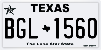 TX license plate BGL1560