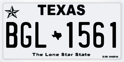 TX license plate BGL1561