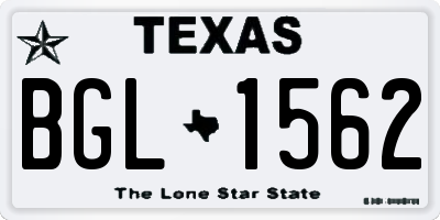 TX license plate BGL1562