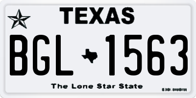 TX license plate BGL1563