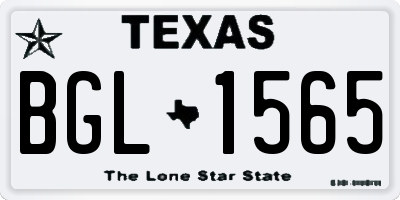TX license plate BGL1565