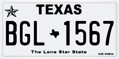 TX license plate BGL1567