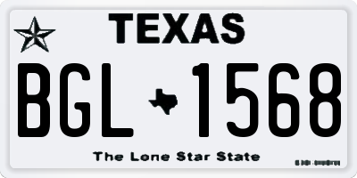 TX license plate BGL1568