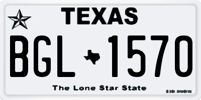 TX license plate BGL1570