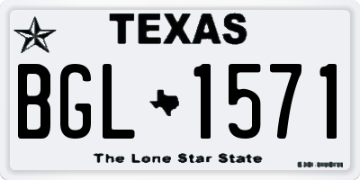 TX license plate BGL1571