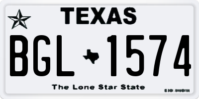 TX license plate BGL1574