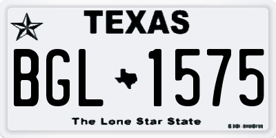 TX license plate BGL1575