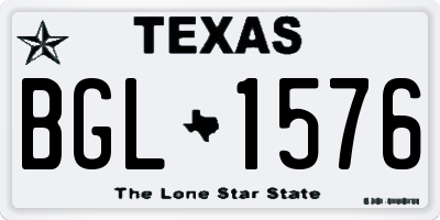 TX license plate BGL1576