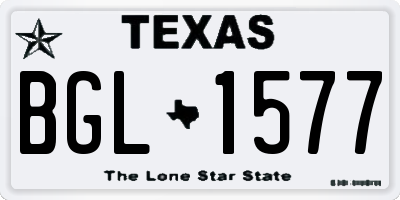 TX license plate BGL1577
