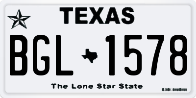 TX license plate BGL1578