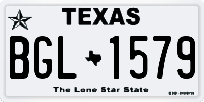 TX license plate BGL1579