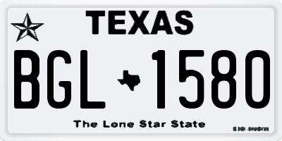 TX license plate BGL1580