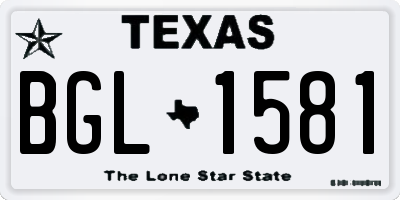 TX license plate BGL1581