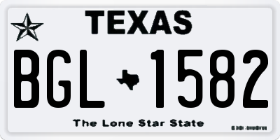 TX license plate BGL1582